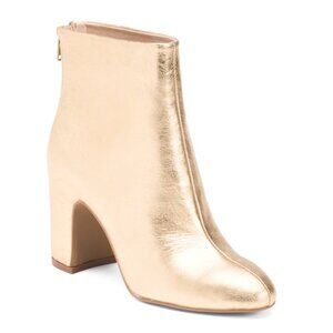 CECELIA NEW YORK Gold Leather Noel Low Booties